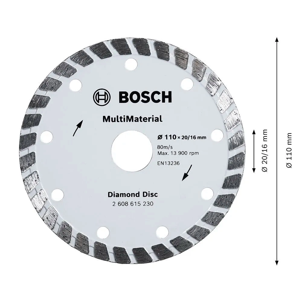Kit 10 Disco Diamantado MultiMaterial Turbo 110mm Bosch