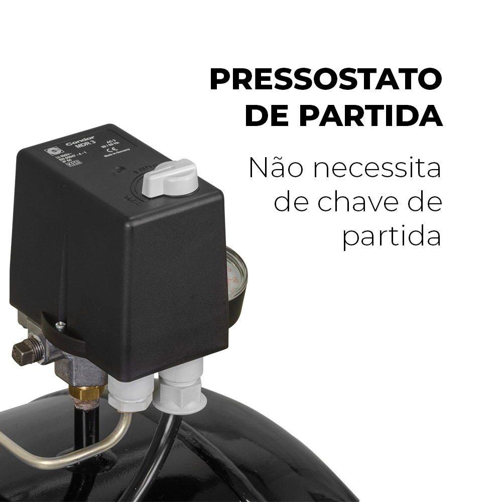 Compressor de Ar 5HP Trifásico Bivolt 175PSI 20 Pés MCSV20/150 Schulz