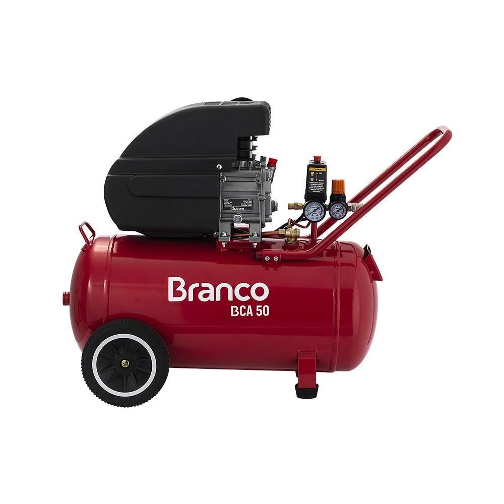 Compressor de Ar 2,2CV Monof 8 Pés 50 litros 115PSI BCA-50 Branco 