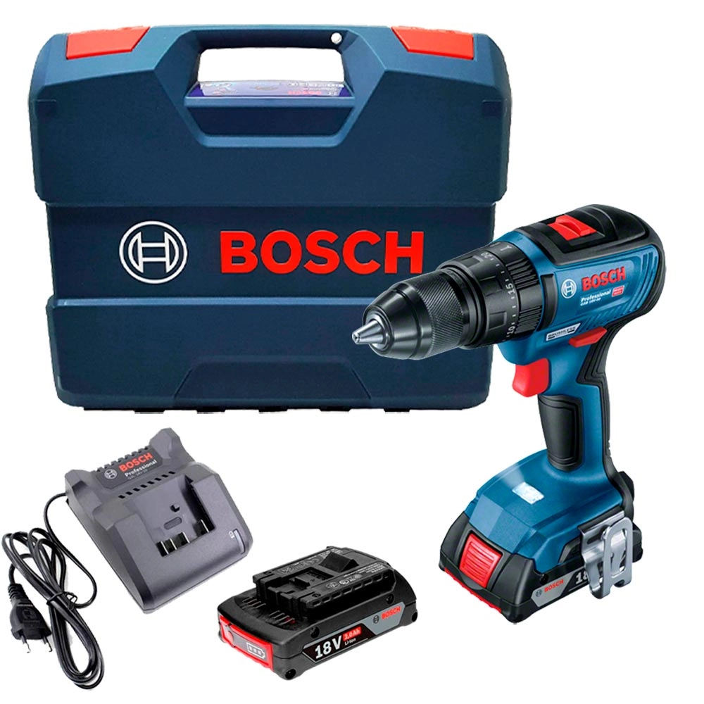 Parafusadeira Furadeira de Impacto Brushless 18V 2 Bateria 2AH Bivolt GSB18V50 Heavy Duty Bosch Parafusadeira Furadeira de Impacto Brushless 18V 2 Bateria 2AH Bivolt GSB18V50 Heavy Duty Bosch