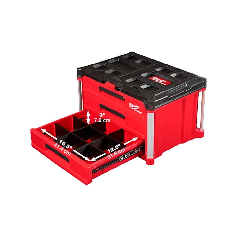 Caixa de Ferramentas 3 Gavetas Packout 48228443 Milwaukee
