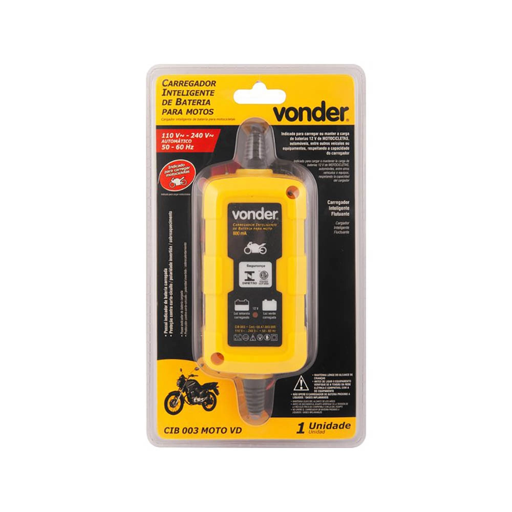 Carregador Inteligente de Bateria para Moto Bivolt CIB003 Vonder