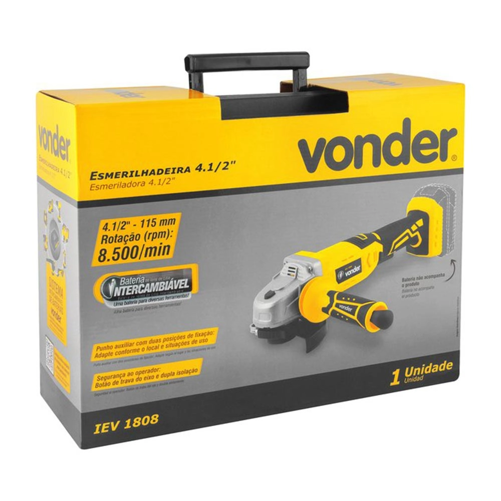 Esmerilhadeira 4.1/2" Sem Bateria 18v IEV1808 Vonder