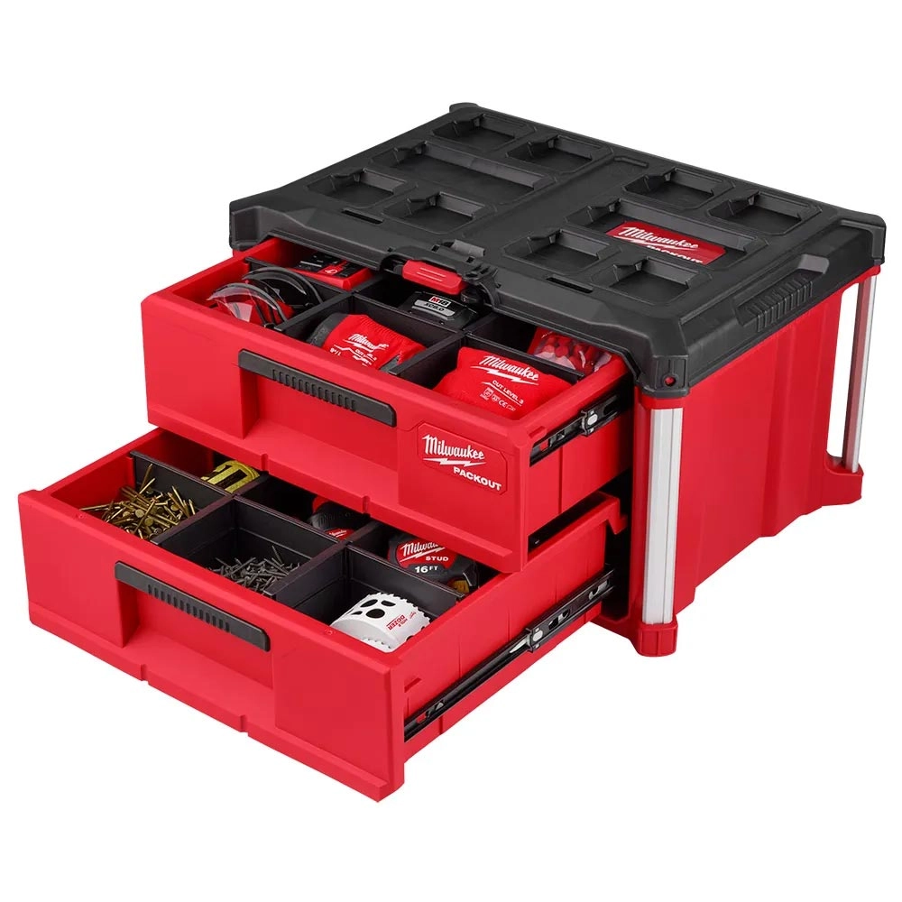 Maleta Caixa Modular 2 Gavetas 56,4x41,4x36,3cm Packout 48228442 Milwaukee