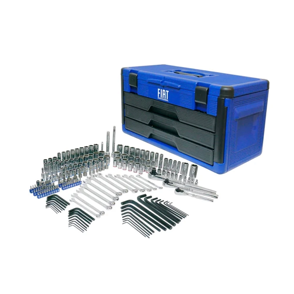 Caixa Kit Ferramentas Cromo Vanadio 222 Peças Legione 222 Fiat