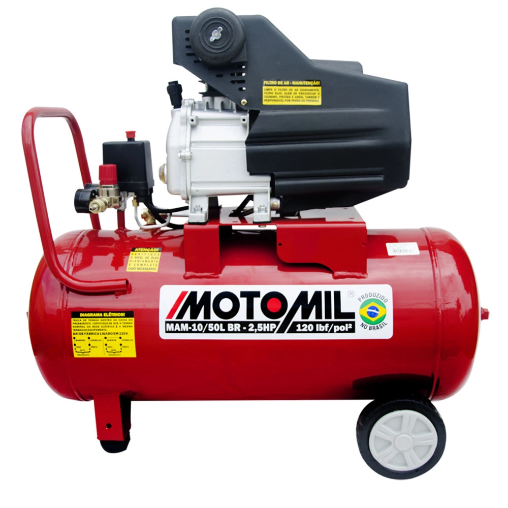 Motocompressor de Ar 2.5CV Monofásico 120PSI BIVOLT 10/50BR Motomil Motocompressor de Ar 2.5CV Monofásico 120PSI BIVOLT 10/50BR Motomil