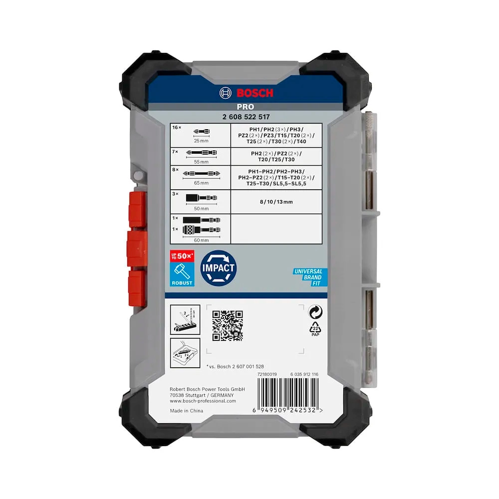 Jogo de Bits e Soquetes 36 Peças Pro Impact Bosch Jogo de Bits e Soquetes 36 Peças Pro Impact Bosch