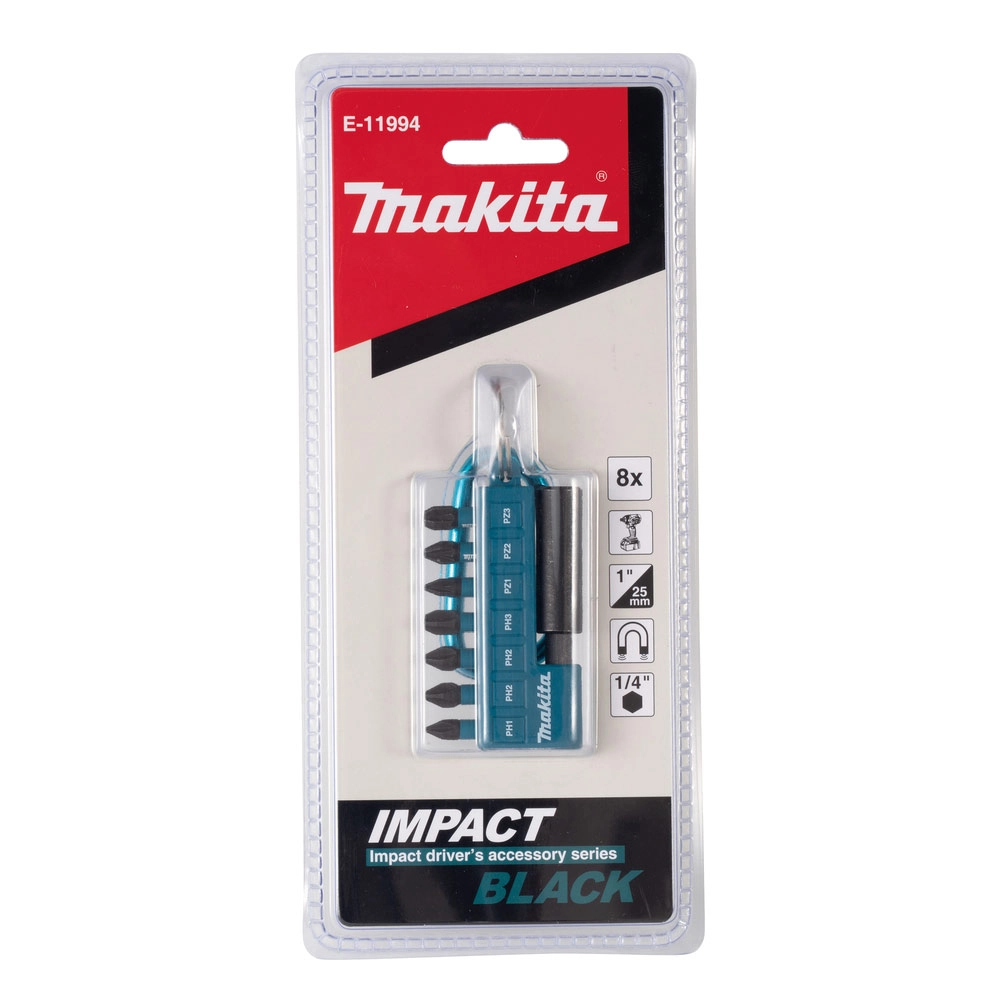 Kit Bits Impact Black 8 Peças E11994 Makita