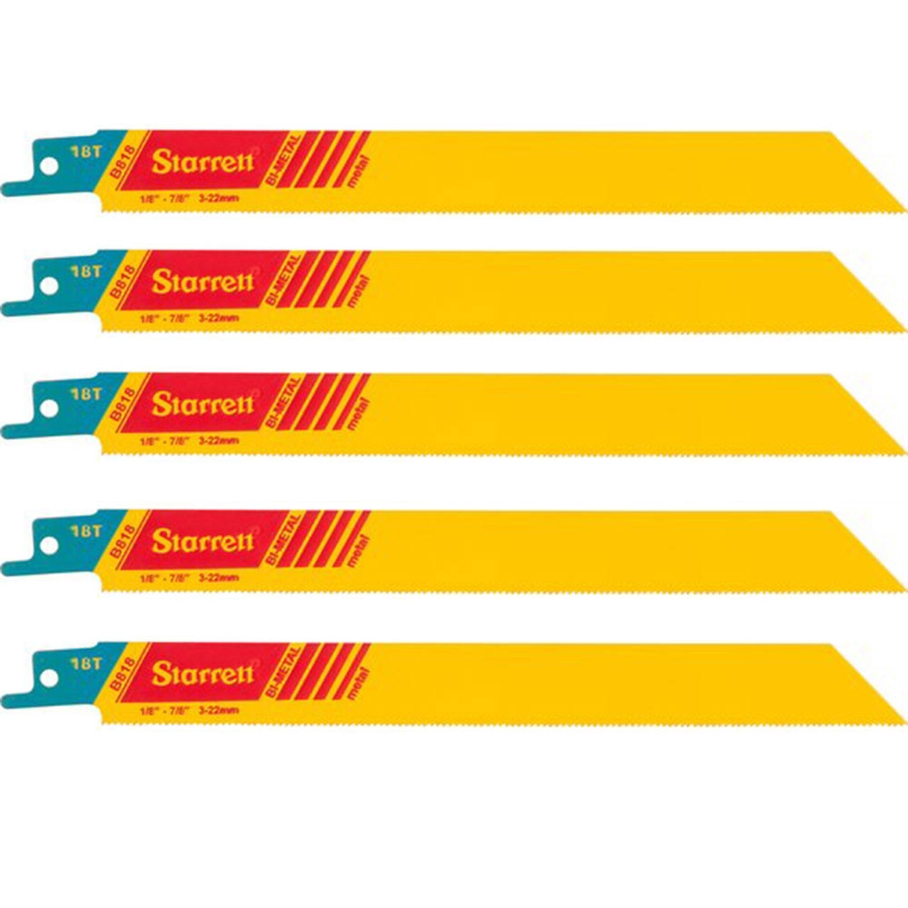 Kit 5 Lâminas Serra Sabre Corte de Metal 20cm B818 Starrett