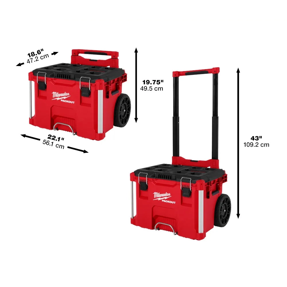 Carrinho Com Maleta Modulável 49,5x56x45,7cm Packout 48228427 Milwaukee