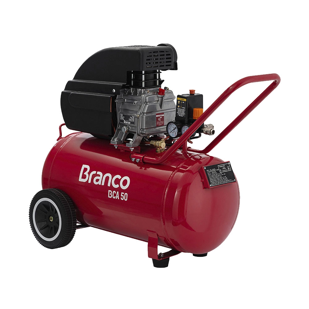 Compressor de Ar 2,2CV Monof 8 Pés 50 litros 115PSI BCA-50 Branco 