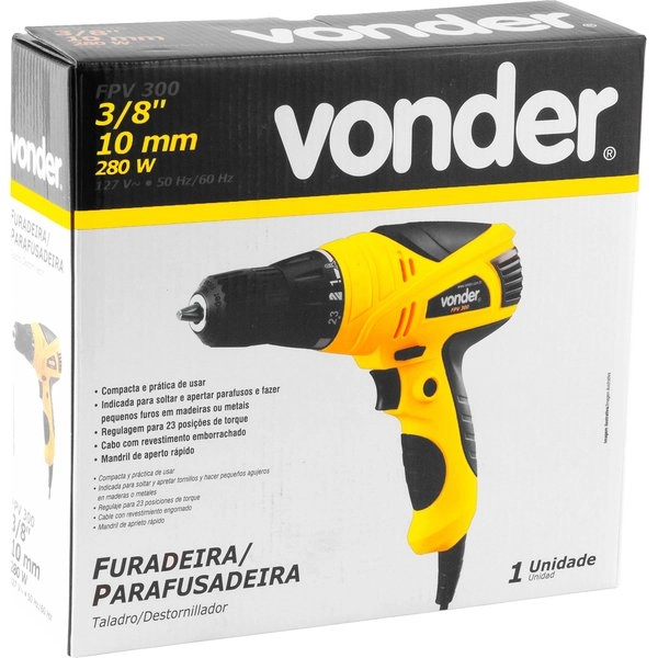 Parafusadeira Furadeira Profissional Fpv300 Mandril 10mm Vonder