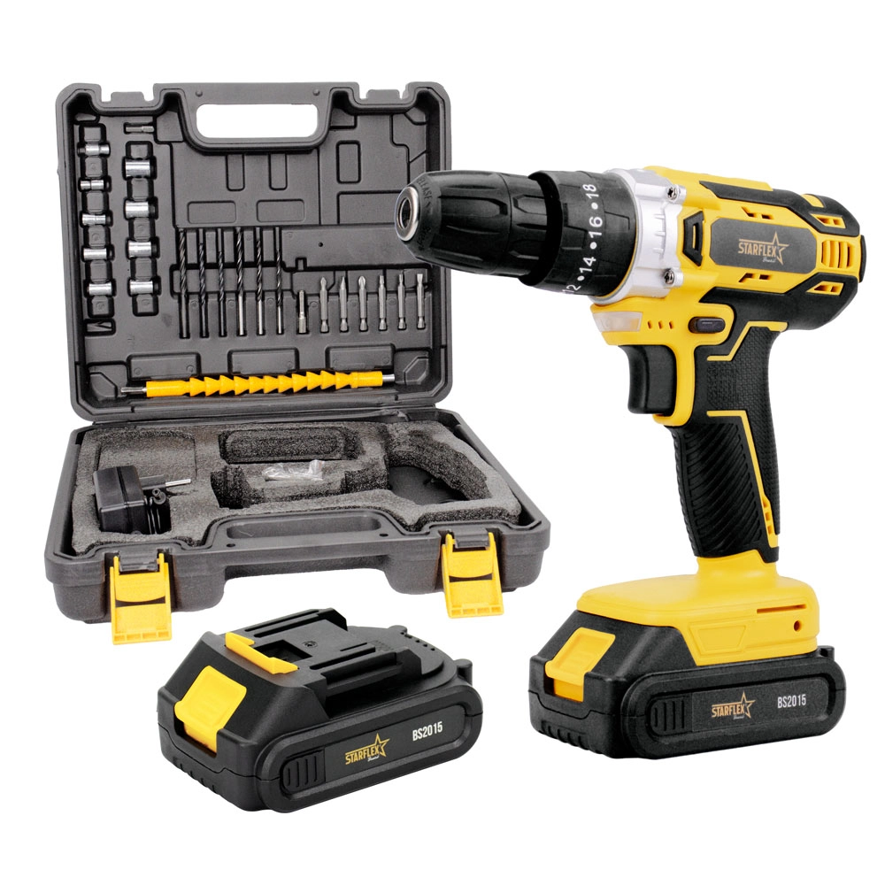 Parafusadeira Furadeira de Impacto 2 Bat 1,5AH 20V Bivolt PS20K2 Starflex Parafusadeira Furadeira de Impacto 2 Bat 1,5AH 20V Bivolt PS20K2 Starflex