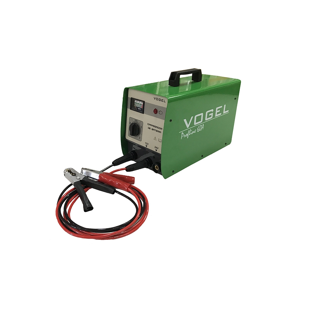 Carregador de Bateria e Auxiliar de Partida Carga Rápida e Lenta 12/24V 60A Vogel 
