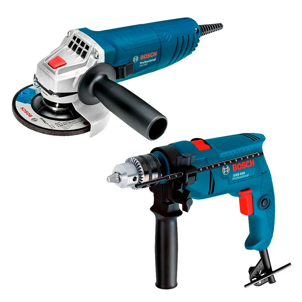 Combo Furadeira de Impacto GSB550 + Esmerilhadeira GWS850 Bosch
