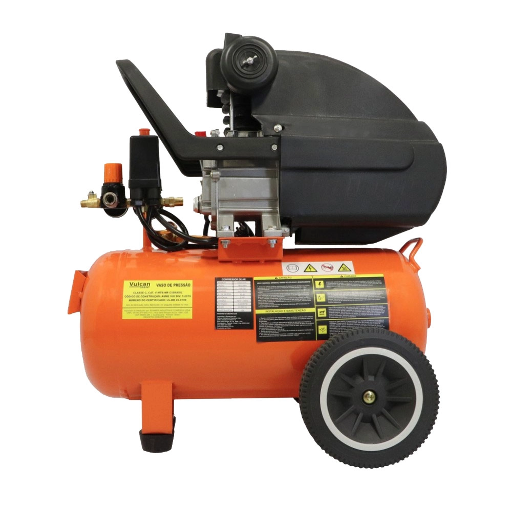 Compressor de Ar 2CV Monof 8 Pés 24 litros 116PSI VC25 Vulcan 