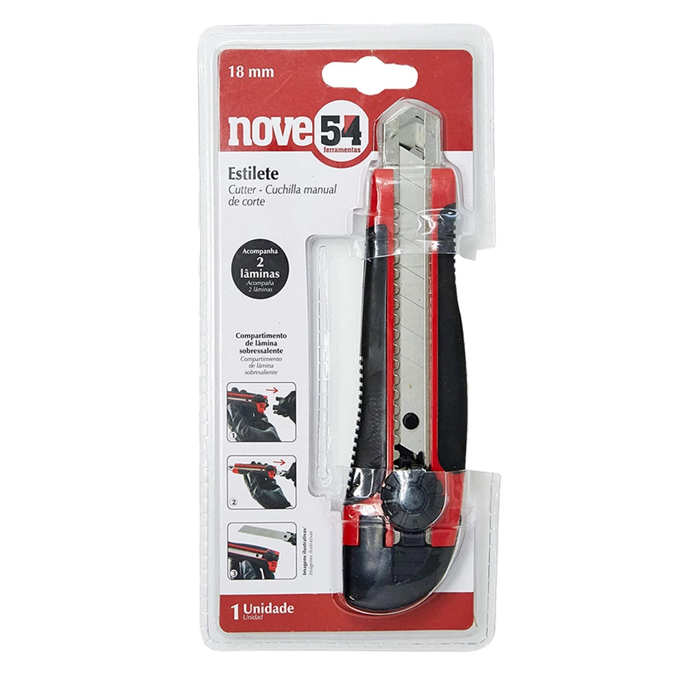 Estilete Emborrachado 18mm Nove54