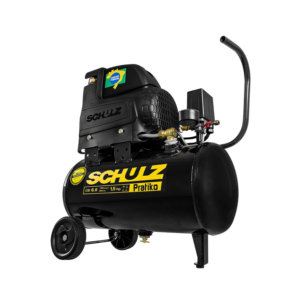Compressor 1,5CV Pratiko CSI 6,6/20 + Kit Acessório 5 Peças Schulz