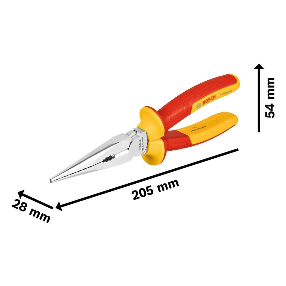 Alicate de Pontas Longas Retas 200mm VDE 1600A02NE3000 Bosch