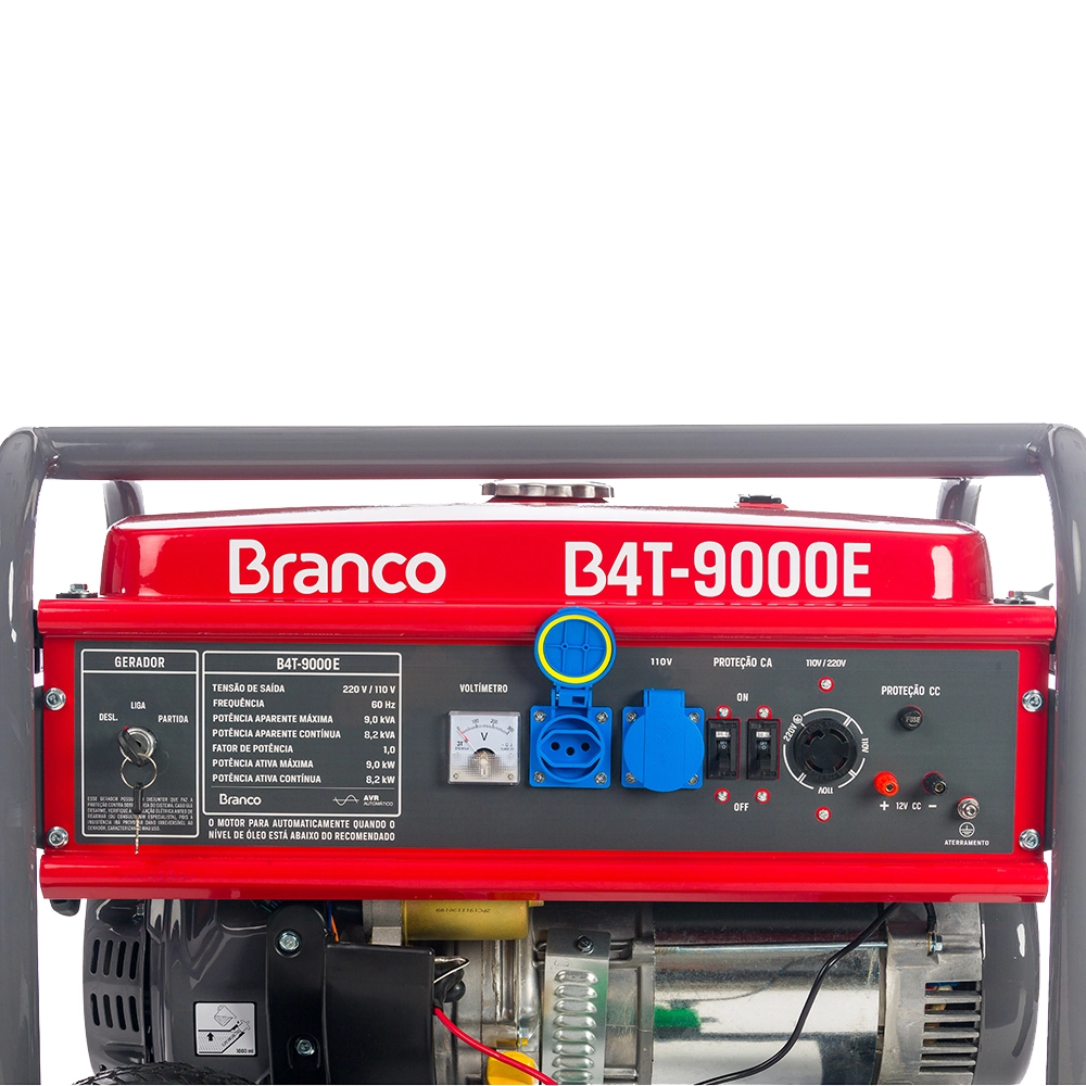Gerador de Energia Á Gasolina Partida Elétrica 16,5HP 9Kva B4T9000E Branco