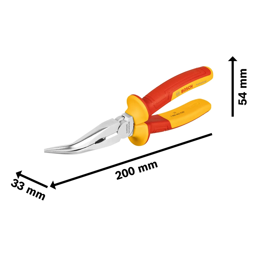 Alicate Meia Cana Bico Curvo 40° 200mm VDE 1600A02NE4000 Bosch Alicate Meia Cana Bico Curvo 40° 200mm VDE 1600A02NE4000 Bosch