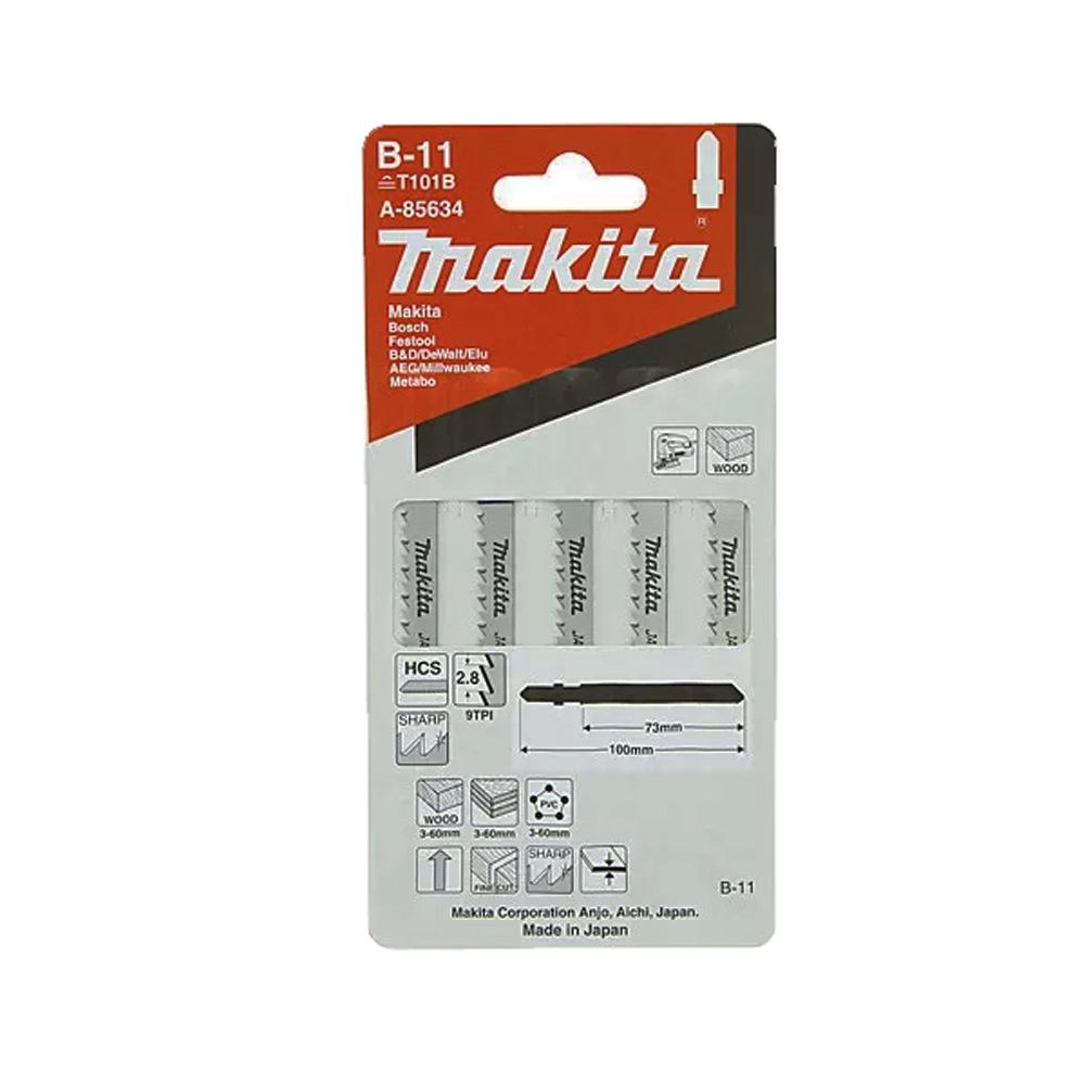 Kit Laminas Tico Tico Madeira e PVC 5un A85634 B11 Makita