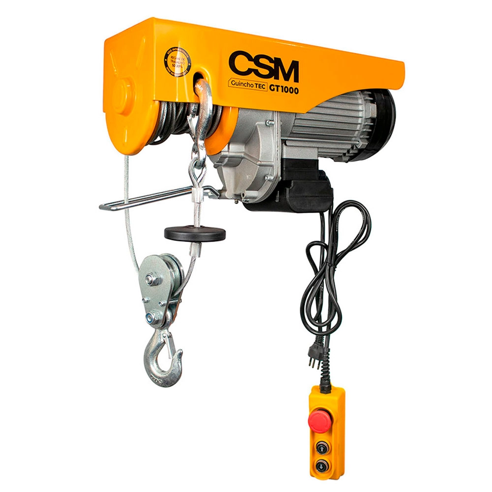 Guincho Talha de Coluna Capacidade 1000kg Cabo 12m TEC GT 500/1000 CSM 220V