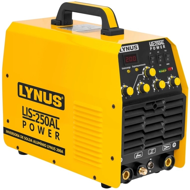 Inversor De Solda TIG+MMA Alumínio Monofásico LIS250AL POWER Lynus 