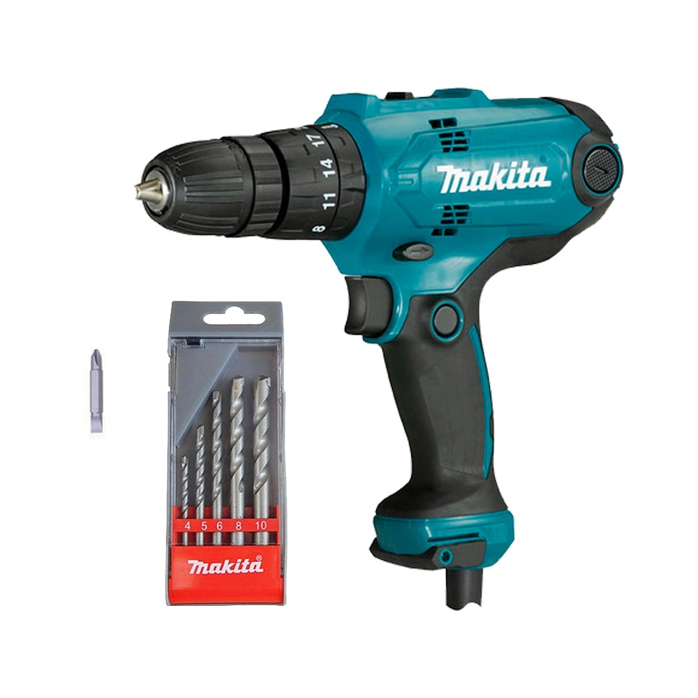 Parafusadeira Furadeira de Impacto Kit 5 Brocas HP0300P Makita