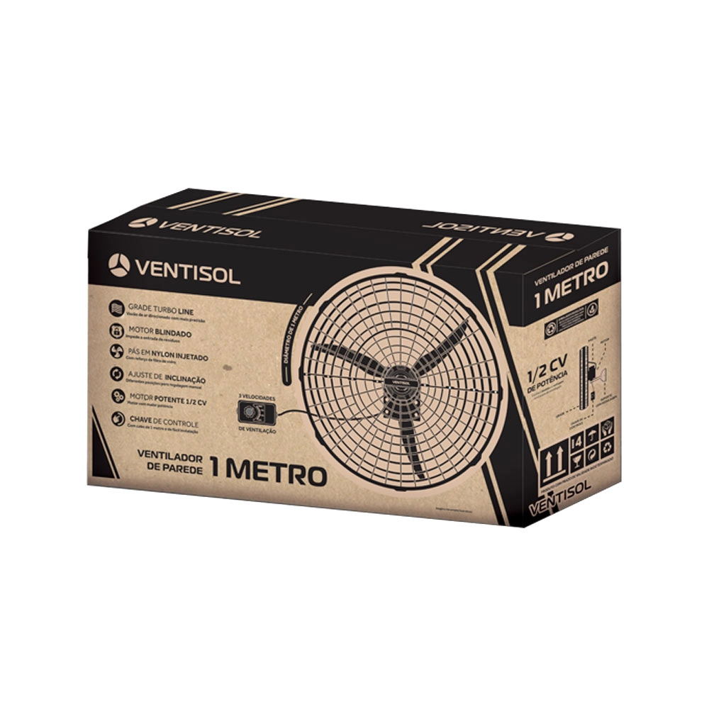 Ventilador Parede 1 Metro 100cm 1/2HP Industrial GP VPM12 Ventisol
