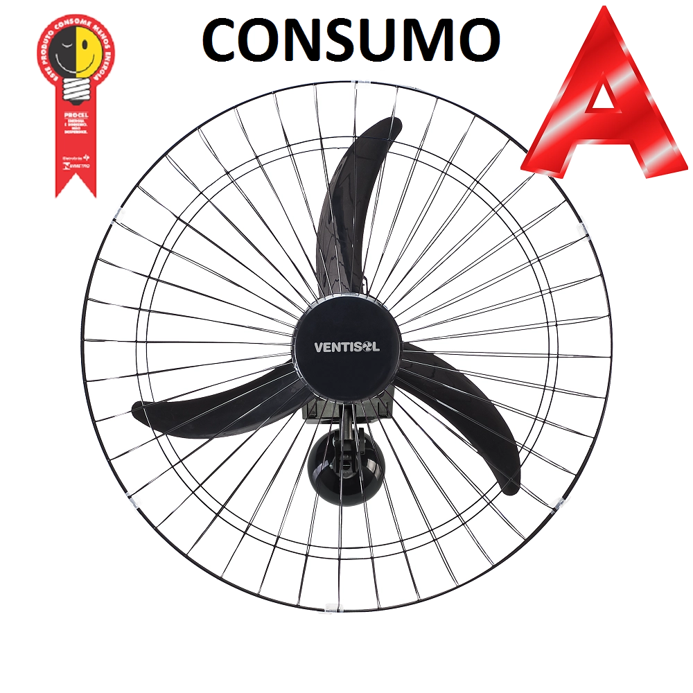 Ventilador Parede Oscilante 60cm "Selo Procel" A Ventisol Ventilador Parede Oscilante 60cm "Selo Procel" A Ventisol