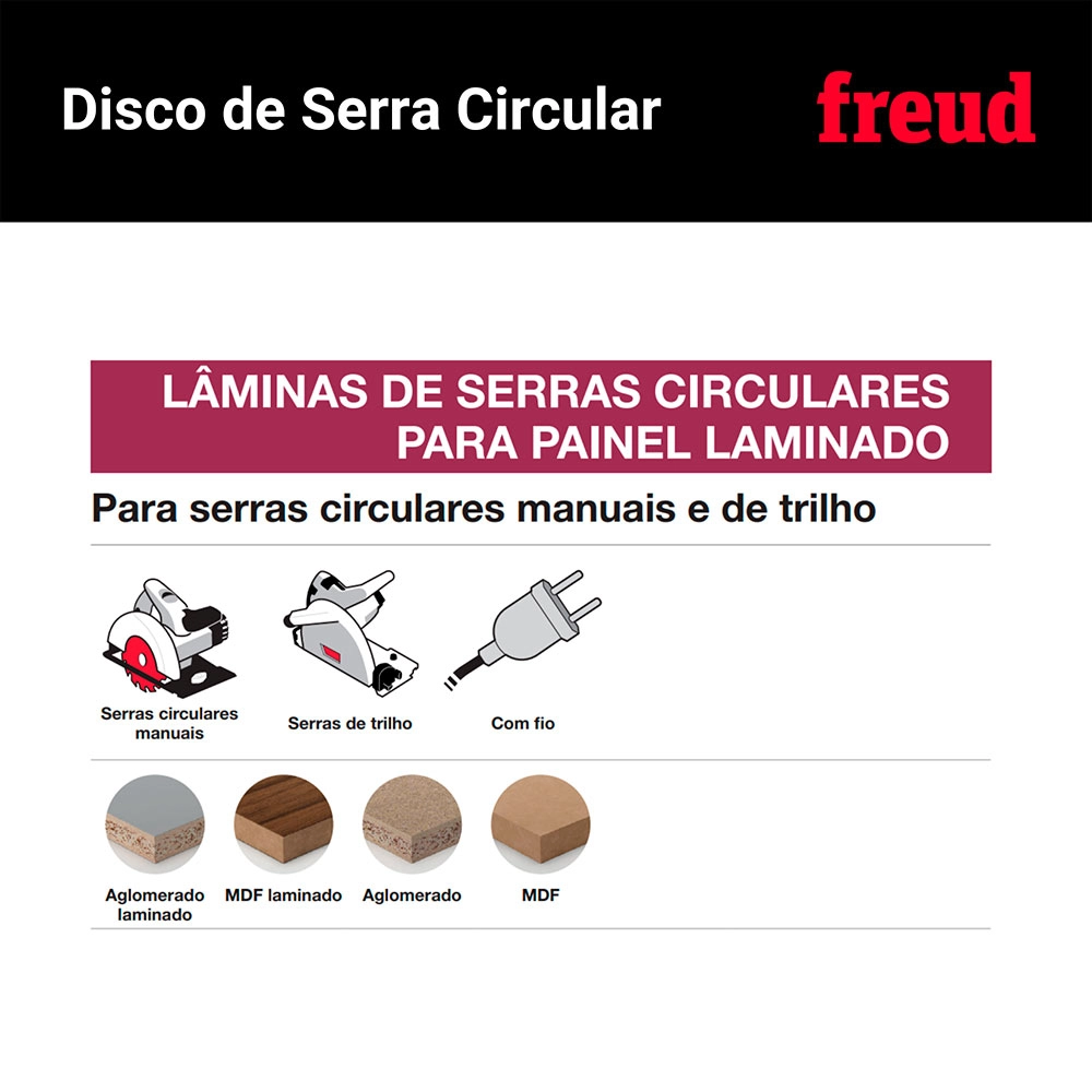 Disco de Serra MDF 184mm (7.1/4Pol) 60 dentes FR12L001H Freud