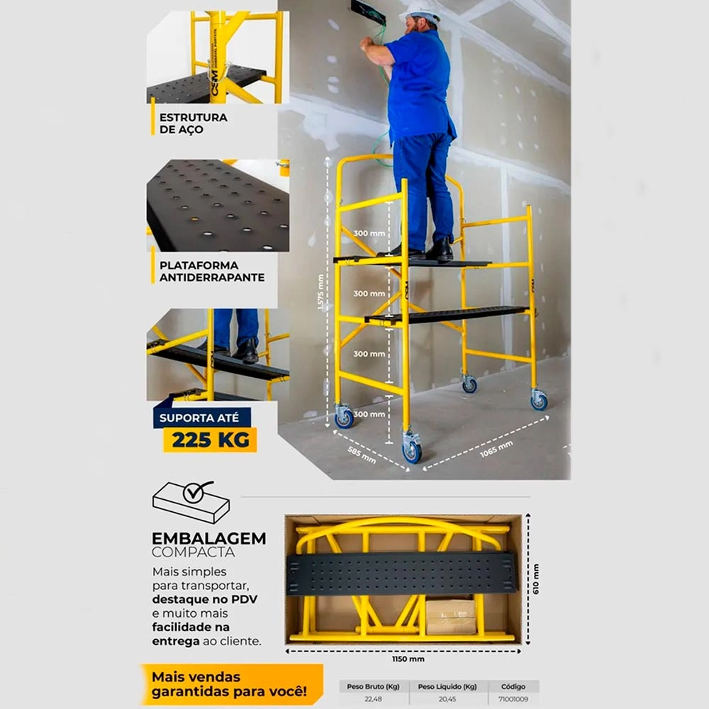 Andaime Plataforma Dobrável Portátil CSM Andaime Plataforma Dobrável Portátil CSM