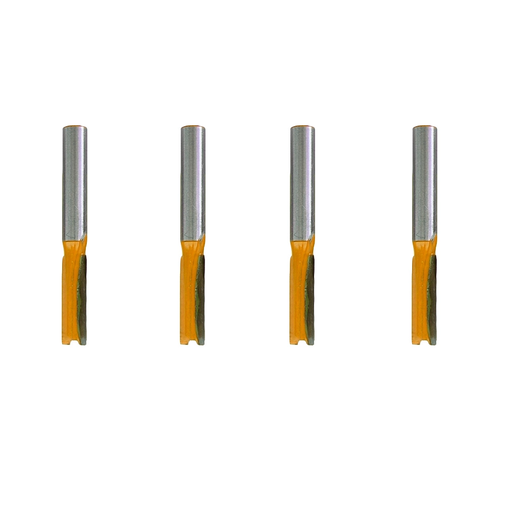 Kit 4 Fresa Tupia Paralela 6mm Haste 6mm