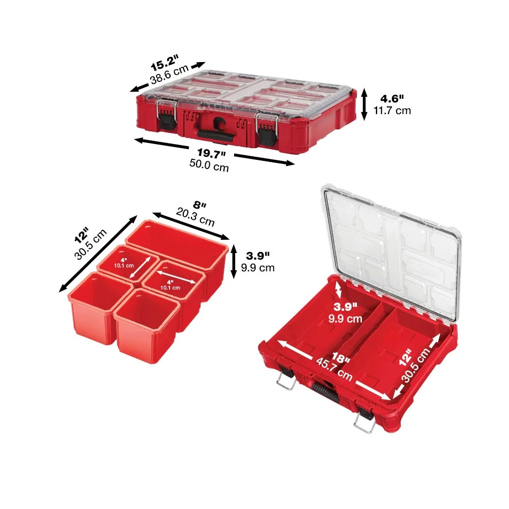Kit Maletas e Caixas Com Carrinho Packout 4 Milwaukee Kit Maletas e Caixas Com Carrinho Packout 4 Milwaukee