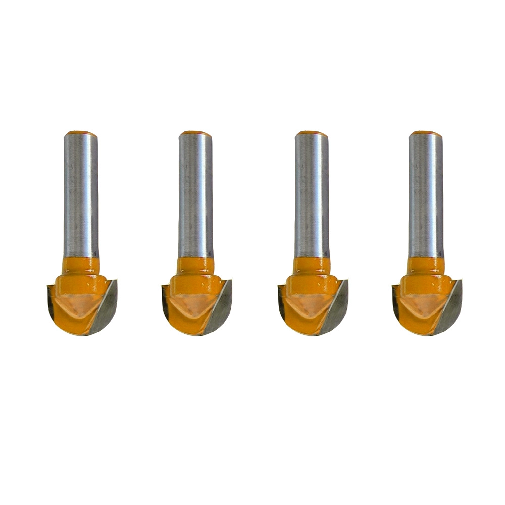 Kit 4 Fresa Tupia Borda Meia Cana 12,7mm Haste 6mm