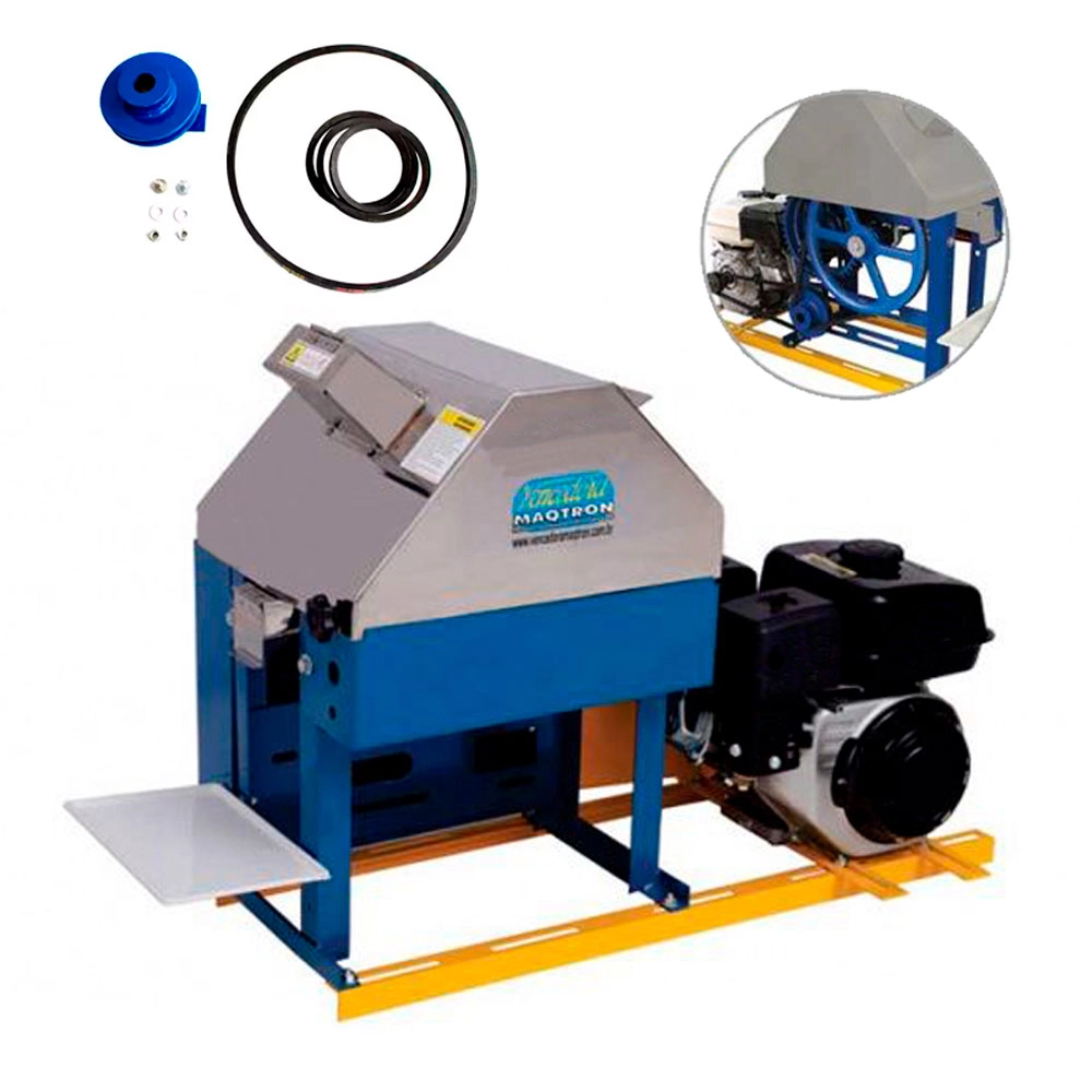 Moenda de Cana Vencedora Gasolina 5,5hp Rolos Inox B721 Turbo Maqtron