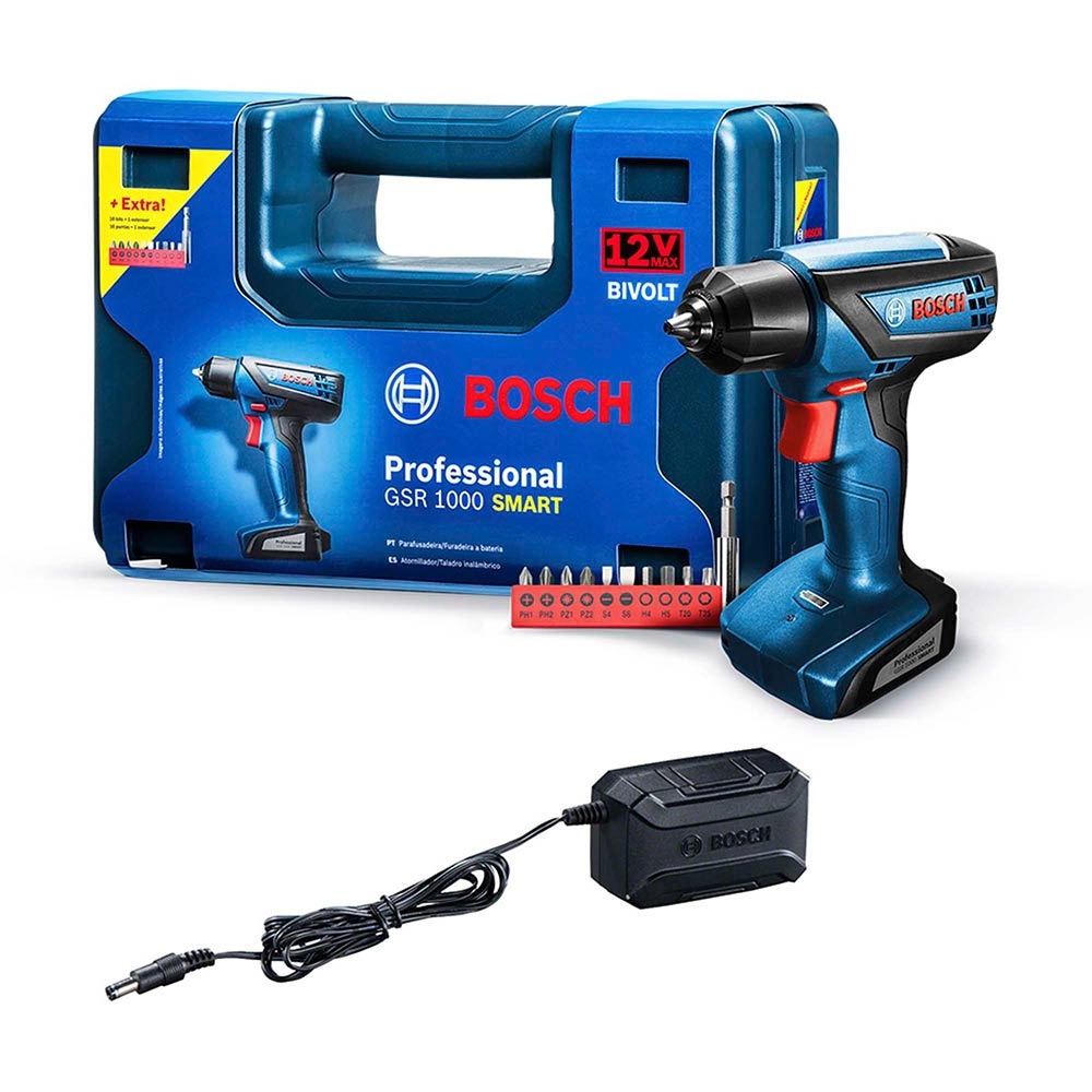 Parafusadeira e Furadeira a bateria GSR1000 Smart 12V Bosch Parafusadeira e Furadeira a bateria GSR1000 Smart 12V Bosch