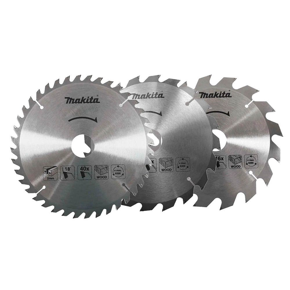 Kit 3 Disco Serra Circular 185mm 7.1/4 Pol 16-20 e 40 Dentes D44769 Makita Kit 3 Disco Serra Circular 185mm 7.1/4 Pol 16-20 e 40 Dentes D44769 Makita