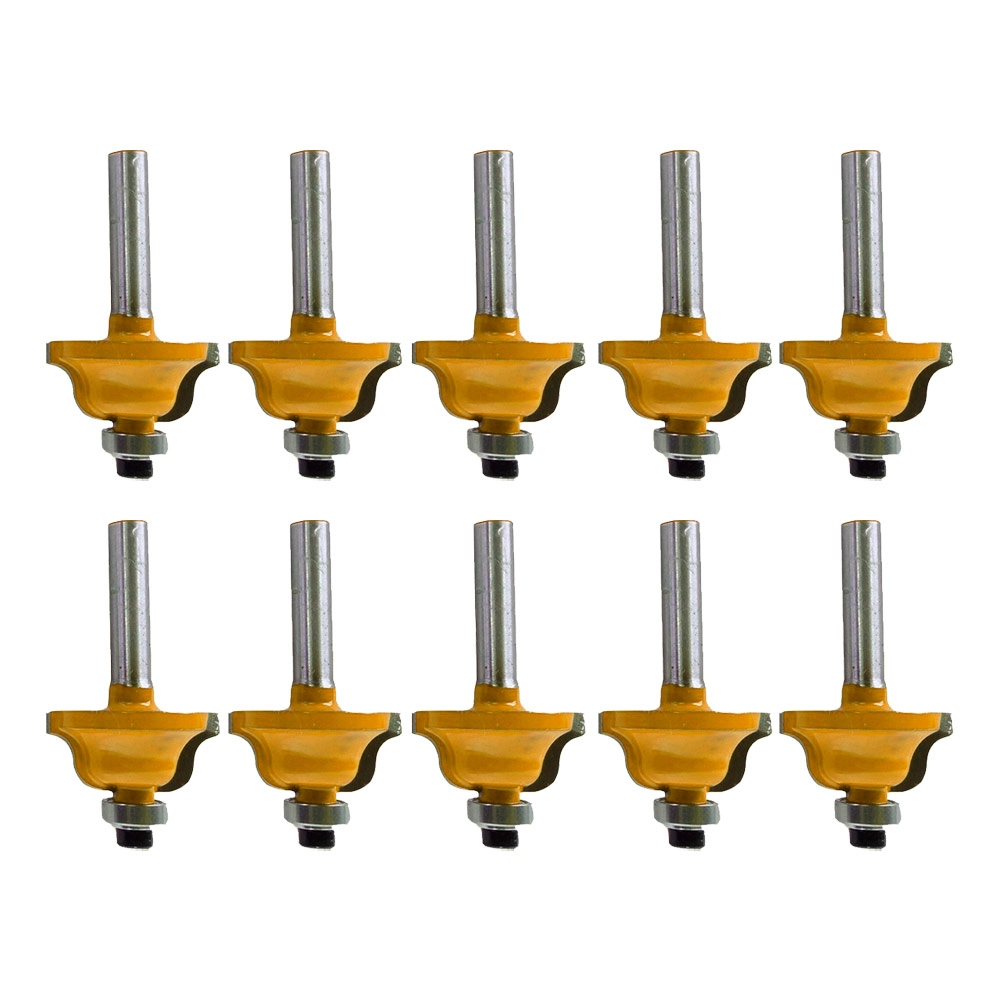 Kit 10 Fresa Tupia Moldura Romana Rolamentada Haste 6mm