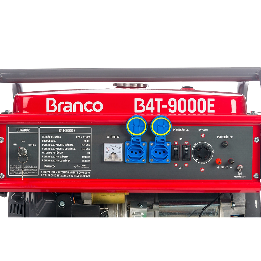 Gerador de Energia Á Gasolina Partida Elétrica 16,5HP 9Kva B4T9000E Branco