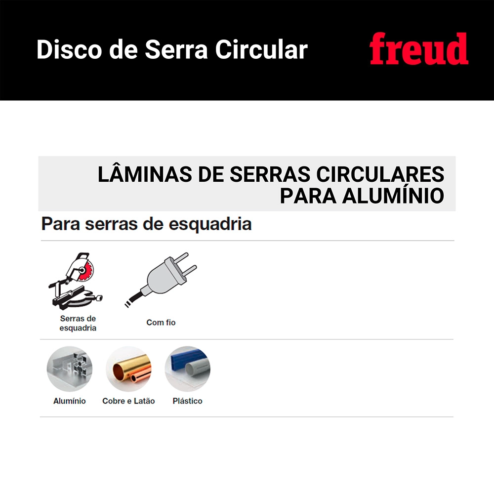 Disco de Serra Alumínio 300mm (12Pol) 96 dentes FR28A001M Freud