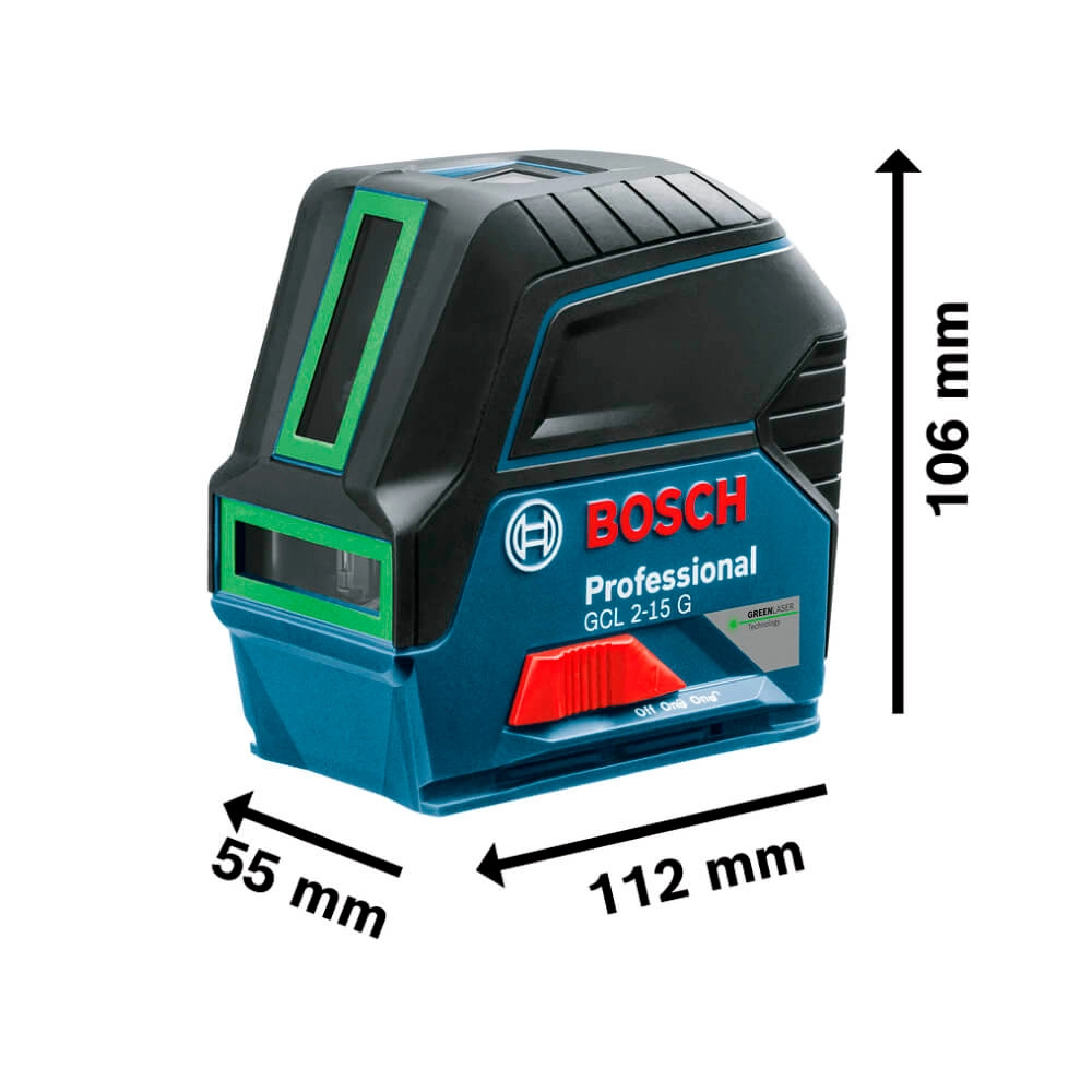 Nível Laser Verde Com Acessórios e Maleta 15m GCL215G Bosch