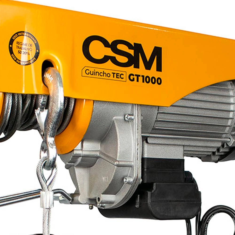 Guincho Talha de Coluna Capacidade 1000kg Cabo 12m TEC GT 500/1000 CSM 127V