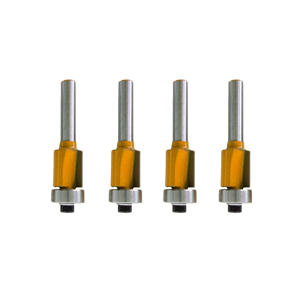 Kit 4 Fresa Tupia Paralela Rolamentada 12,7mm Haste 6mm