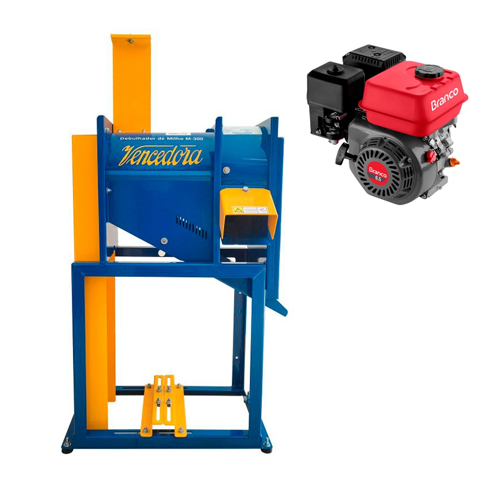 Debulhador Milho Gasolina 6,5HP Motor Branco Vencedora M300 Maqtron Debulhador Milho Gasolina 6,5HP Motor Branco Vencedora M300 Maqtron