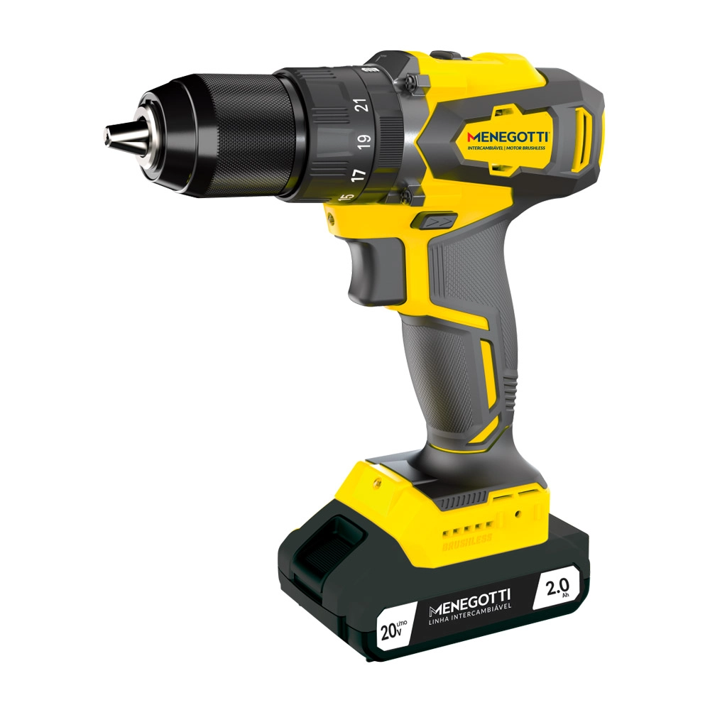 Parafusadeira Furadeira 1/2'' 13mm 2Ah 20V Brushless MFI20 Menegotti Parafusadeira Furadeira 1/2'' 13mm 2Ah 20V Brushless MFI20 Menegotti