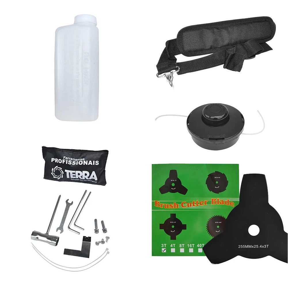 Roçadeira Lateral Gasolina 43cc Lâmina e Nylon GRHB430 Terra