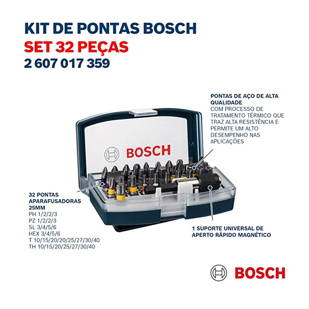 Kit de Bits 32 peças Bosch