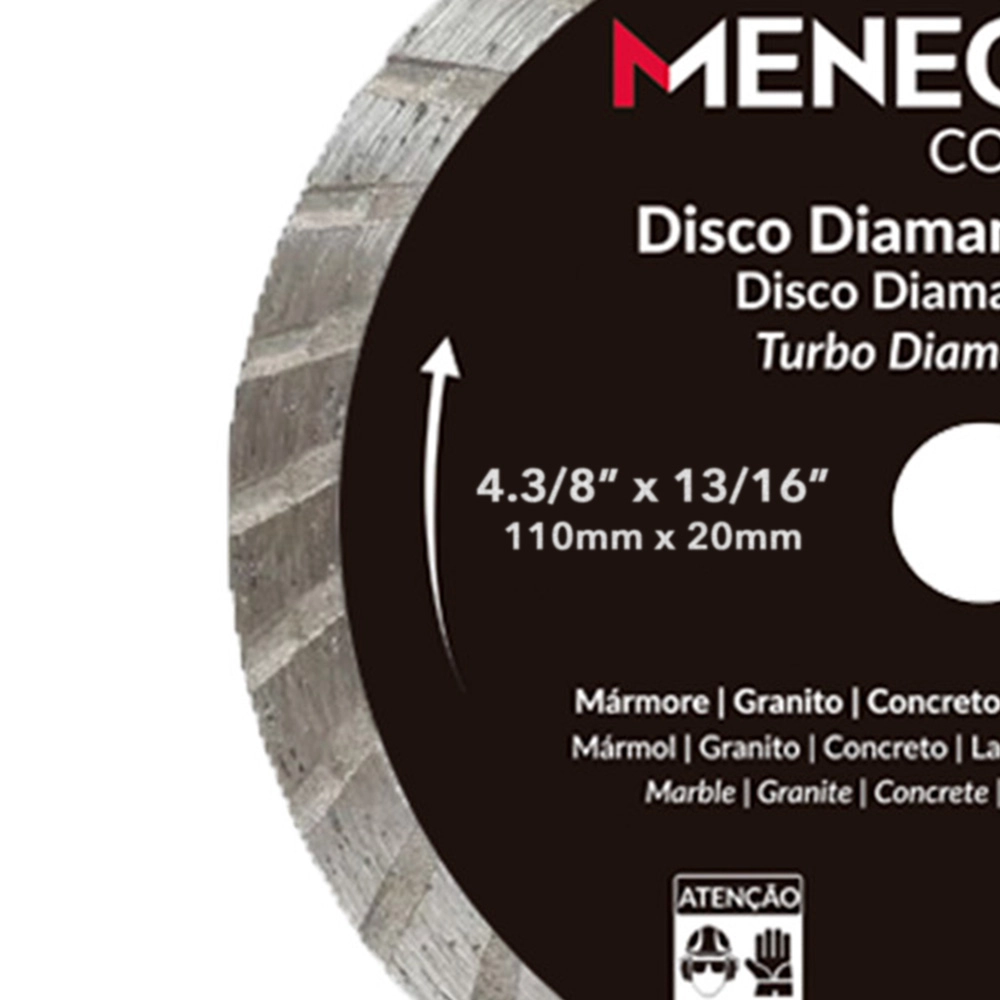 Kit 10 Disco Diamantado Turbo 4.3/8 Pol (110mm) MDT Menegotti Kit 10 Disco Diamantado Turbo 4.3/8 Pol (110mm) MDT Menegotti